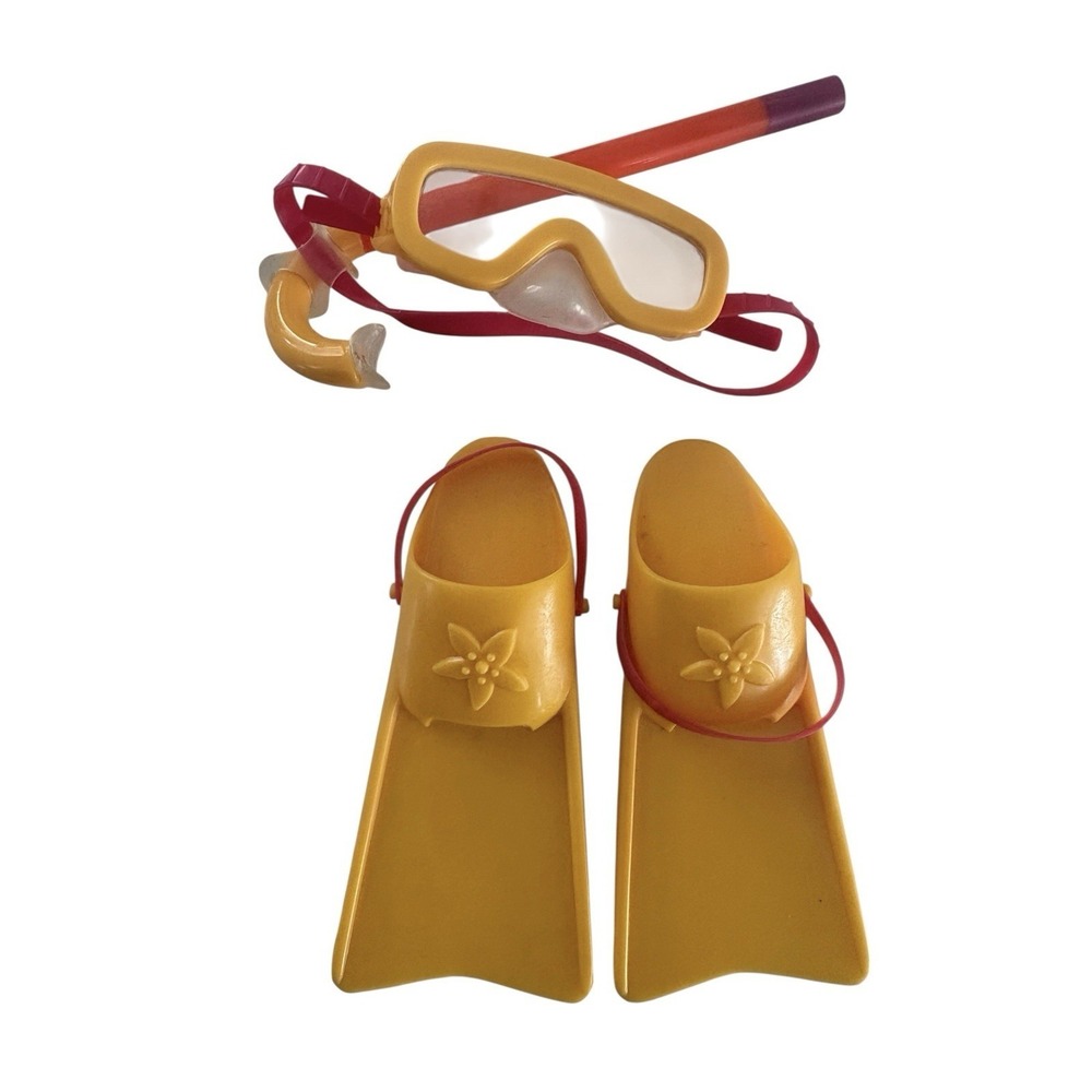 American‎ Girl Doll Beach Swim Set Snorkeling Goggles & Flippers